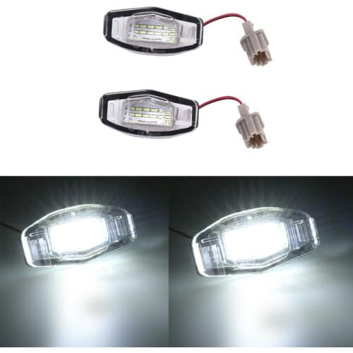 Urbanroad 2pcs/set 6500K White License Plate Lights Error Free 12V License Lights For Honda Accord Civic City Odyssey MR-V/Pilot