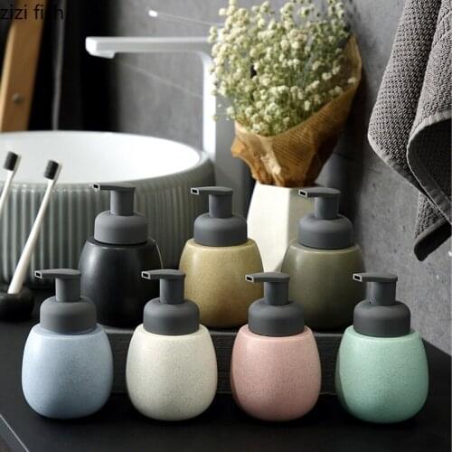 Ceramics Antibacterial Hand Sanitizer Bottle Bathroom Lotion Bottle Shampoo Shower Gel Refill Container Bathroom Accessories