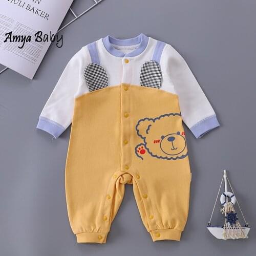 High Quality Baby Boy Jumpsuit Long Sleeve Cotton Cartoon Spring Autumn Infant Girl Rompers Christmas Newborn Clothing Wholesale