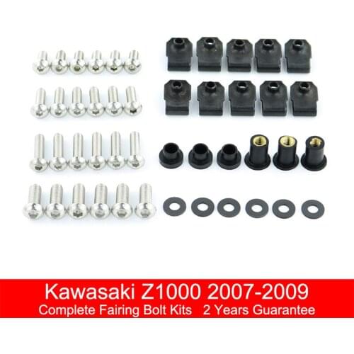 Fit For Kawasaki Z1000 2007 2008 2009 Motorcycle Complete Fairing Bolts Kit Clips Nuts Side Covering Bolt Screw Stainless Steel
