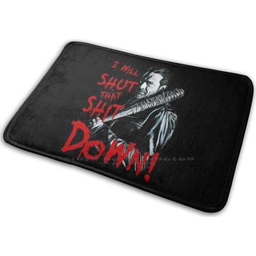 Negan Mat Rug Carpet Anti-Slip Bedroom Entrance Door Mat Negan The Walking Dead Zombie Daryl Rick Grimes Carl Mishone Carol
