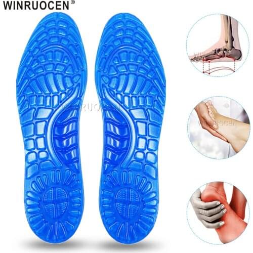 Massage Gel Non-Slip Silicone Shock Absorption Cushion Running Walking Sport Shoe Insoles for Shoes Sole Woman Men Pads