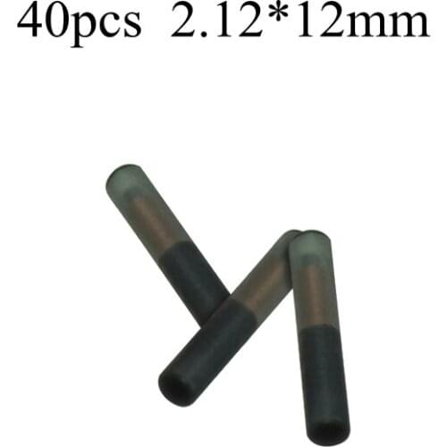 40pcs 134.2khz FDX-B 2.12*12mm Dog Microchip Implant Micro Pet Chips RFID Glass Tube Transponder Tag For Animal Identification