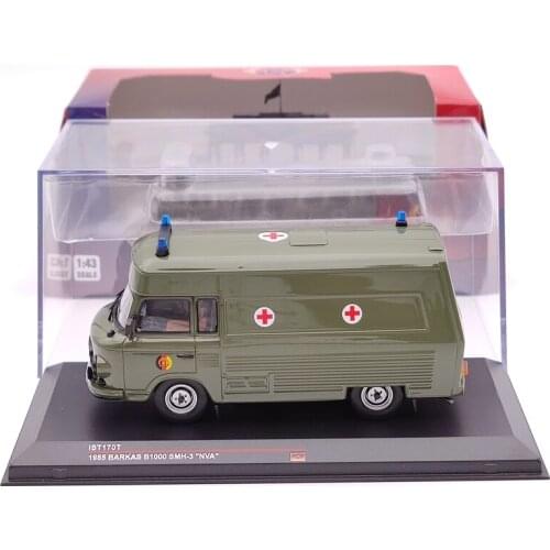 IST 1:43 Barkas B1000 SMH3 NVA 1985 IST170T Green Ambulance Diecast Models Car Auto Toys Gift