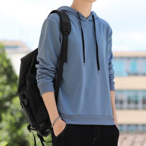 Fashion Mens Hoodie Solid Color O-Neck Loose Thin Sweater 2021 Spring And Autumn 4 Colors Casual Plus Size Clothing S-4XL