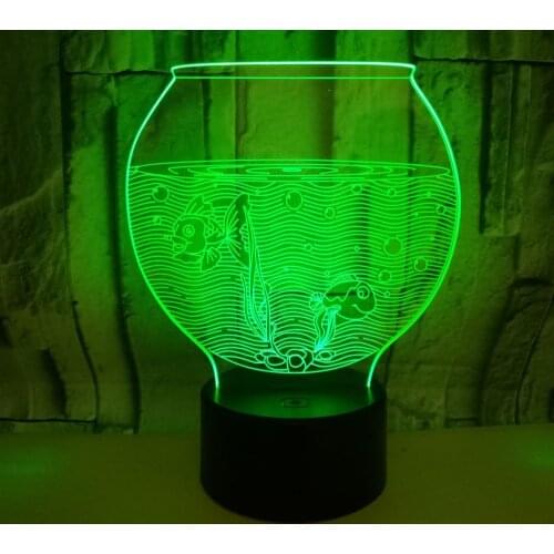 New Fishbowl 7 color 3d Small Table Lamps Touch Control Gift 3d Small Night Lamp 3d Atmosphere Small Desk Lamp