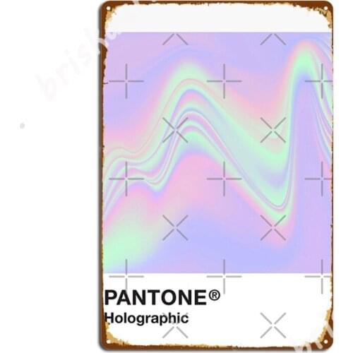 Pantone Holographic Series 9 Metal Signs Plaques Wall Vintage pub Tin sign Posters