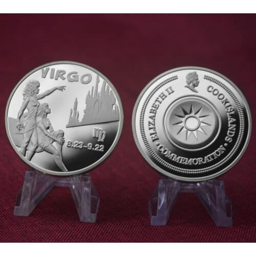Silver Plated Virgo signs of the zodiac medal coin Holiday & Business gifts