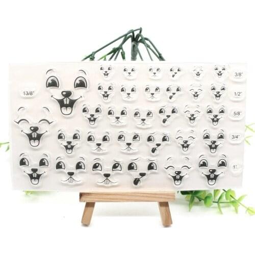 KSCRAFT Rabbit Face Transparent Clear Silicone Stamps for DIY Scrapbooking/Card Making/Kids Crafts Decoration Supplies