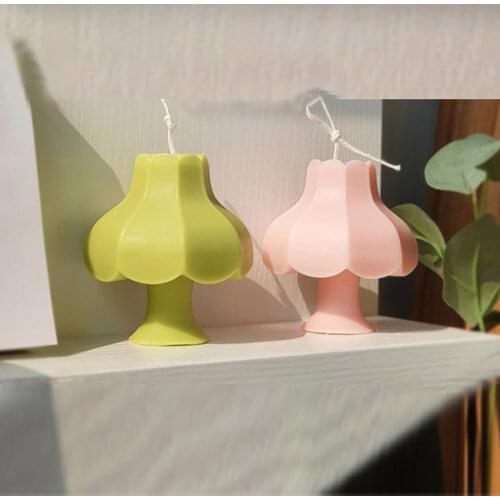 2021 New 3D Fancy Candle Silicone Mold Retro Table Lamp Design Aromatherapy Candle Making Plaster Decoration Mold