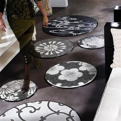 Modern Dia. 70/80100 cm Iridescent Ice Jade Floral Glass Mosaic Tile, Floor ceiling wall tile Home improvement Store decoration