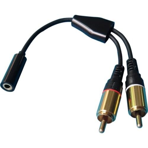 18cm 3.5 Female to 2RCA male stereo audio cable