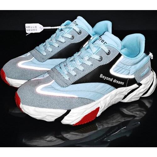 Luminous Fluorescence Clunky Sneaker 2021 Large Size Dorky Dad Shoes Mesh Ventilation Casual Summer Comfort Light Running Shoe