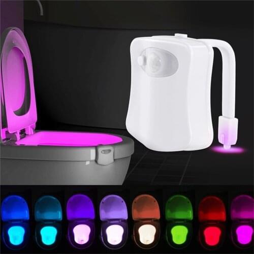 Smart Motion Sensor Toilet Seat Night Light 8 Colors LED Luminaria Lamp Waterproof Backlight For Toilet Bowl WC Toilet Light