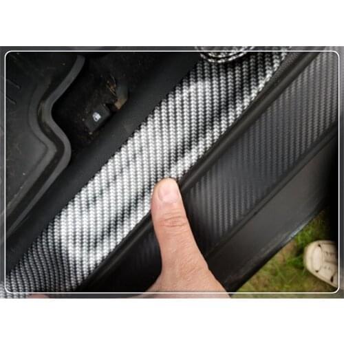 Universal car sticker 5D carbon fiber threshold rubber protection pad for Chevrolet Cavalier Volt SS Chevelle FNR 1970 1967