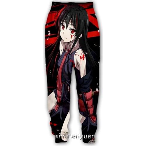 Xinchenyuan New Men/Women Anime Akame ga KILL! 3D Printed Casual Pants Fashion Streetwear Men Loose Sporting Long Trousers F48