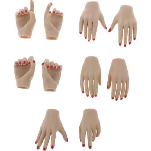 1/6 Scale Action Figure Female Hands Body Parts Toys Doll for TTM18 TTM19 ( 5 Pairs)