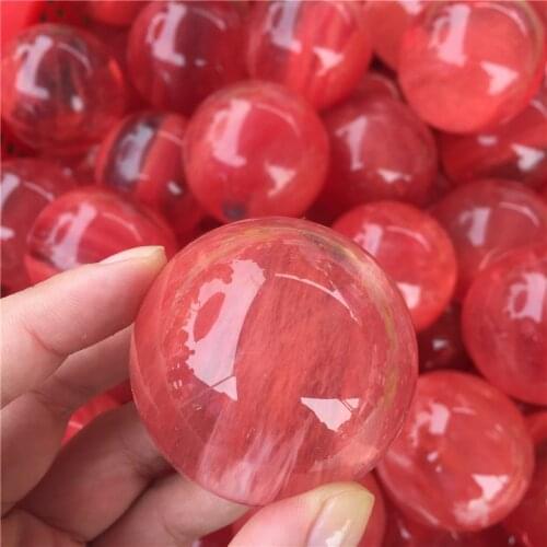 1pc Red Quartz Crystal Sphere Wedding Decoration Stone Ball