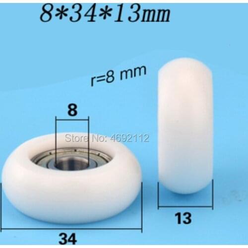 10 PCS Free shipping 8*34*13mm 608zz round type high quality cash register bearing roller wheels