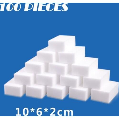 100PCS 10*6*2cm High quality Nano Sponge Wipe Magic Sponge Wipe High Office Household Kitchen Density Cleaning Cloth