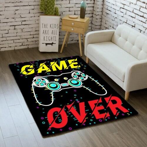 3D Carpets Game Console Boys Kitchen Bedroom Rug Decor Living Room Carpet Soft Non-slip Children Play Floor Area Rug Doormat