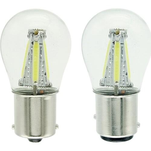 4Pcs P21W 1156 BA15S LED 1157 BAY15D COB Filament Car Turn Signal Lamp Backup Reverse Bulb Brake Light 12V DC