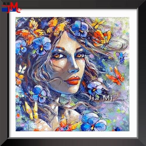 5D DIY Diamond Embroidery Woman Flower Mosaic Diamond Painting Full Square/Round Butterfly Abstract Art Portrait Needlework