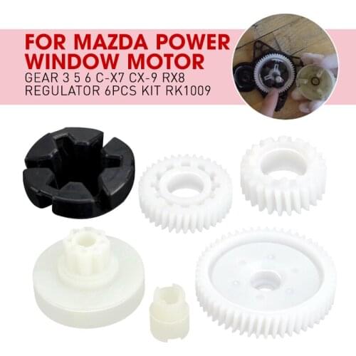 6pcs For Mazda Power Window Motor Gear 3 5 6 C-X7 CX-9 RX8 Regulator 6PCS Kit RK1009