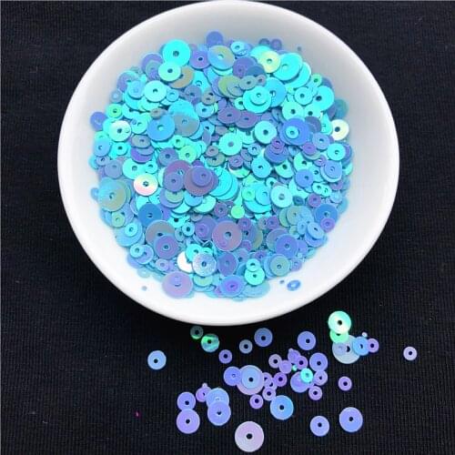 AB Blue 2000pcs/Pack Mixed Size 3-6mm pvc flat Round loose sequins Paillettes Sewing Wedding Craft,Women Garments Accessories