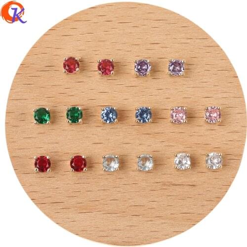 Cordial Design 100Pcs 4*4MM Jewelry Accessories/Earrings Connectors/Hand Made/Cubic Zirconia Charms/Bracelet Findings/DIY Making