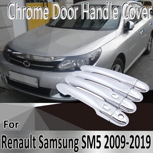 For Renault Samsung NOVA SM5 L43 2009~2019 Styling Stickers Decoration Chrome Door Handle Cover Refit Car Accessories