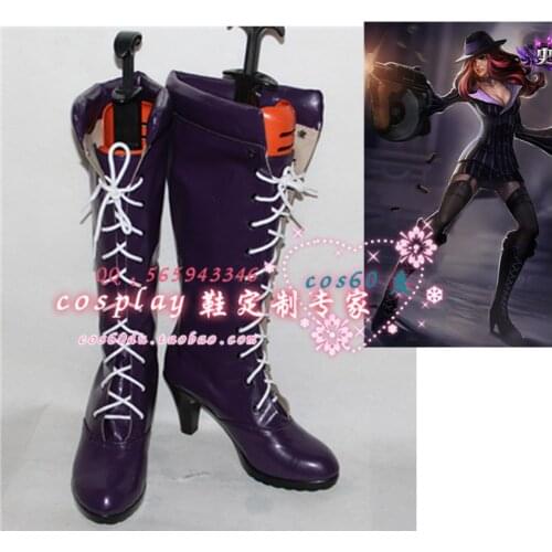 LoL Miss Fortune Black Long Boots Cosplay Shoes S008