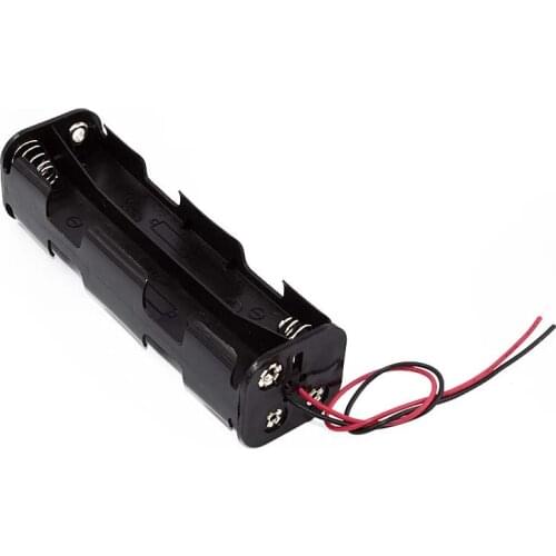 Long Strip Type 8 X 1.5V AA Black Plastic Batteries Holder Case 12V Back To Back Battery Storage Box with wires