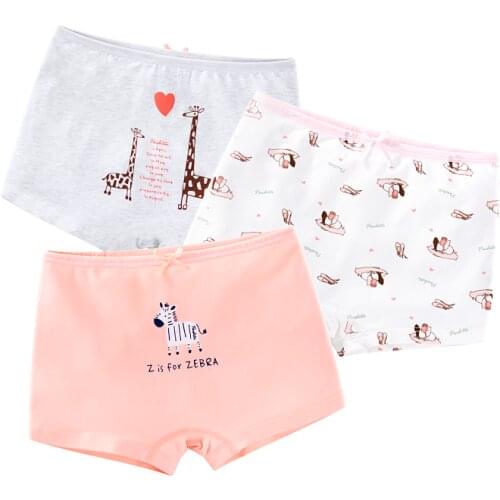 Stretchy Cotton Girls Underwear Cartoon Sweet Girls Underpants Boxers Girls Clothes for 3 4 6 8 10 12 Years Old RKU193001