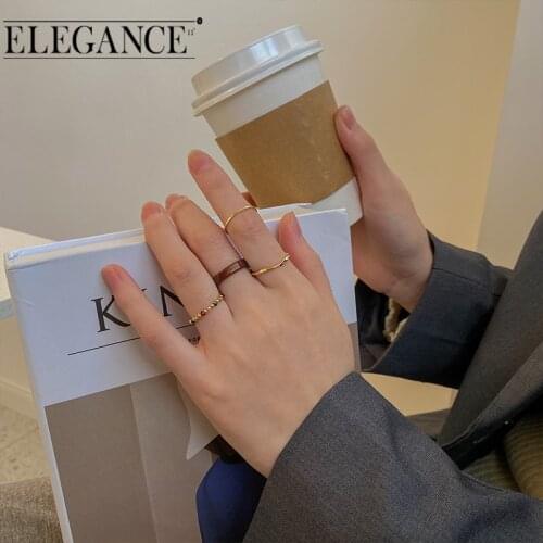 Elegance Vintage Transparent Acrylic Colorful Beads Rings Finger Minimalism Round Fine Resin Ring for Women Girls Jewelry