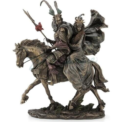 High-end Home Decoration Accessories Sangokushi Heroes Statue Lv Bu and Diao Chan Handmade Crafts Decoration Resin Embellishment