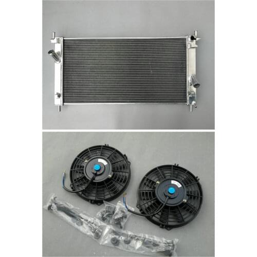 Hot Selling Aluminum Radiator + Fans For FORD FOCUS MK2 RS305 RS350 ST225 VOLVO S40/S50 2.5L TURBO MT