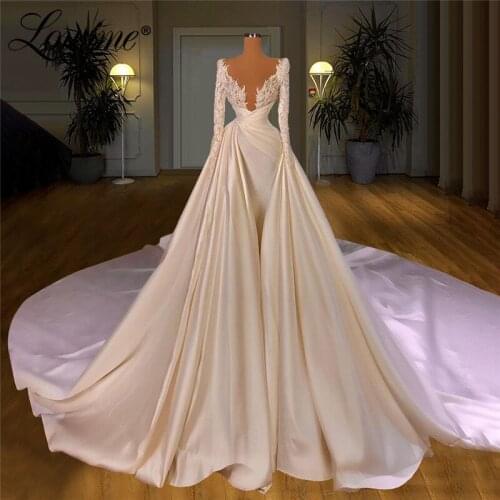 Robes Long Prom Dresses New Arrival Beading Plus Size Dubai Evening Dress Arabic Satin Formal Middle East Women Party Gowns 2021