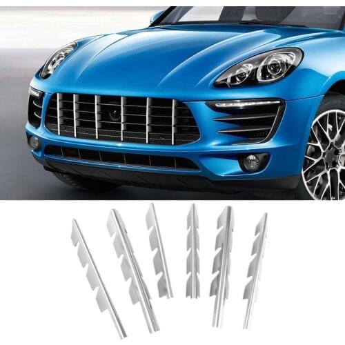 1 Set Matte Car Front Grille Sticker Cover Mouldings Trims for Porsche Macan 2014 2015 2016 2017 2018 Exterior Styling
