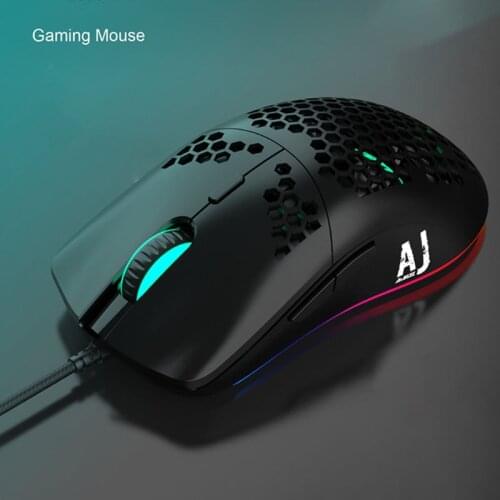 AJ390/AJ39Light Weight Wired Mouse Hollow-out Gaming Mouce Mice 6 DPI Adjustable 7 Keys for Windows 2000/XP/Vista/7/8/10 Systems