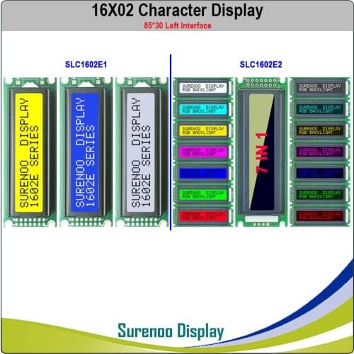Left Interface 162 16X2 1602 Character LCD Module Display Screen LCM Yellow Green Blue with LED Backlight