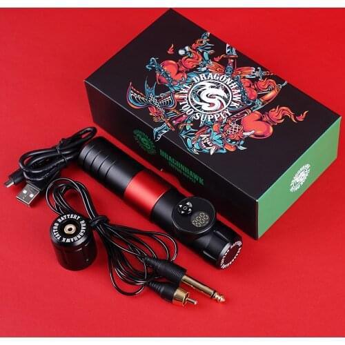 Dragonhawk Wireless Battery Pen Rotary Cartridge Tattoo Machine with LED Display Permanent Makeup Machine Accessories for Tattoo