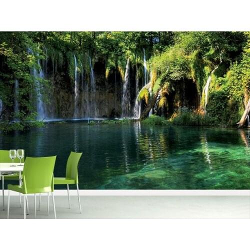 Wholesales Hot Custom Art Photo Wallpaper Huge Waterfall Wall Decoration Poster Art Removable Wall Mural Wall Stickers