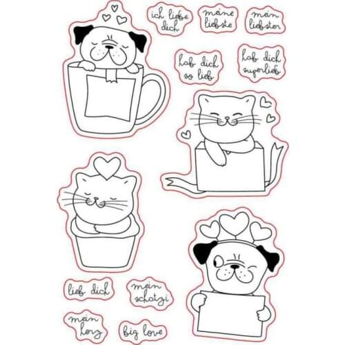 German/cat and dog Transparent Clear Silicone Stamp/Seal for DIY scrapbooking/photo album Decorative clear stamp A0162
