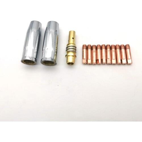 MIG Torch Consumables 0.8mm Welding Tips Gas Nozzles Diffuser for EU Style 15AK Welding Torch