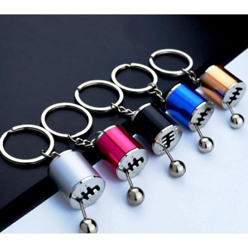 Unzip the keychain car modification metal gear keychain pendant manual can hang gear small gift creative key ring