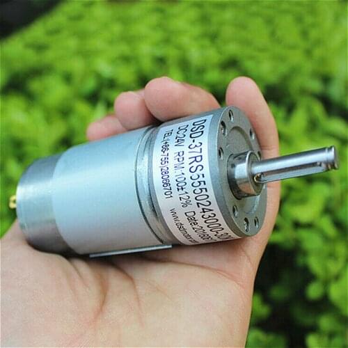 DC 12V-24V 18Volt 100RPM DC 550 555 Gear Motor Metal Gearbox Reducer Worm Slow Speed Small Electric Motors DIY Robot Machinery