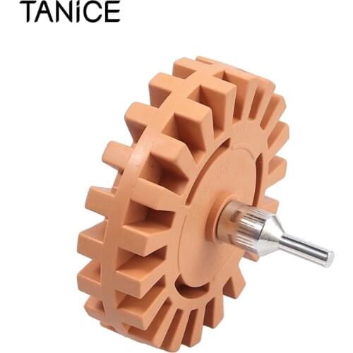 TANiCE 100mm Thread 5/16 "Thickness 25mm Rubber Eraser Disc Foil Eraser Rubber For Removing Surface Stickers Adhesive Tapes