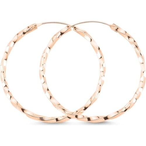 Silver 925 Sterling 35mm Auger Ring Earrings