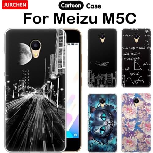 JURCHEN For Meizu M5C Silicone TPU Protective Case For Meizu M5 C For Meizu M 5C 3D Cartoon Flowers Painting Fashion Back Cover
